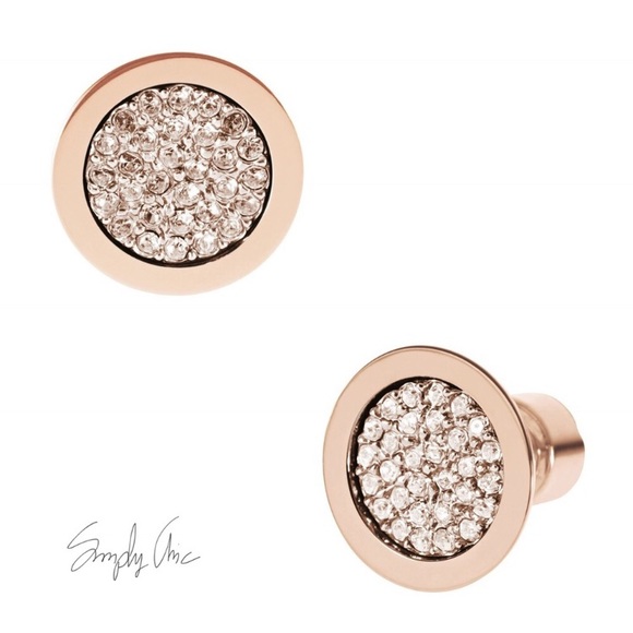Michael Kors Jewelry - New MK rose Gold Tone Pave Stud Earrings